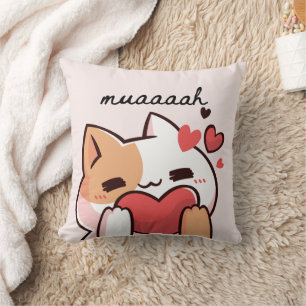 Almofada Kawaii muah kiss de Gato
