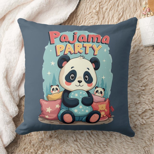 Almofada Kawaii Panda Pajama Partido Cozy Sleepover Aestéti (Cobertor)