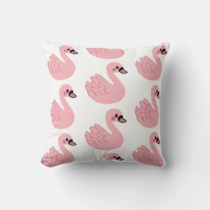 Almofada Kawaii Pink Swan - Design de Cartoon Animal