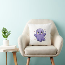 Kawaii Purple Ghost Travesseiro decorativo Cute Ha