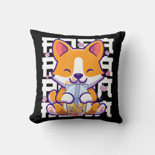Almofada Kawaii Shiba Inu Dog Bubble Tea Boba Anime Gifts G