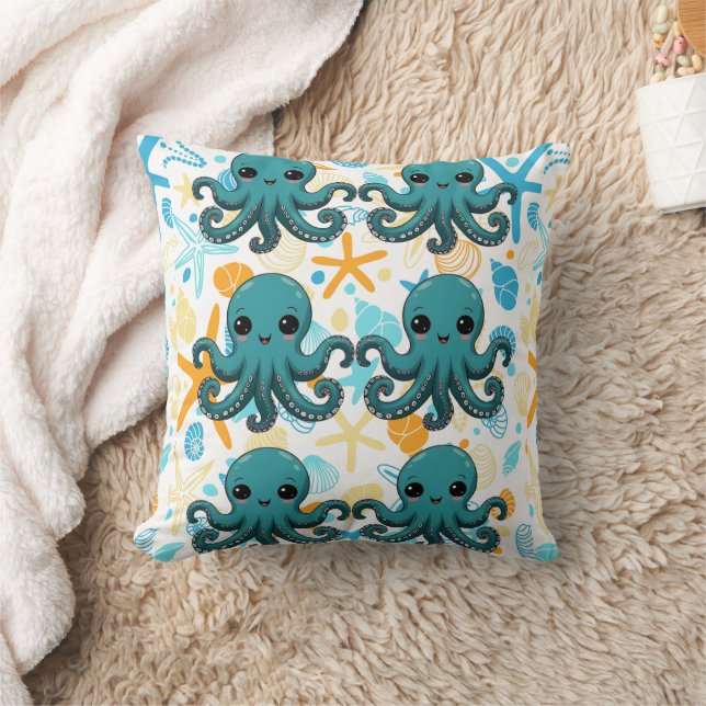 Almofada Kawaii sob o polvo marinho (Cobertor)