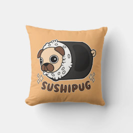 Almofada Kawaii Sushi Pug Mashup Funny Dog Lover Gift