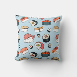Almofada Kawaii Sushi Rolls Pattern 