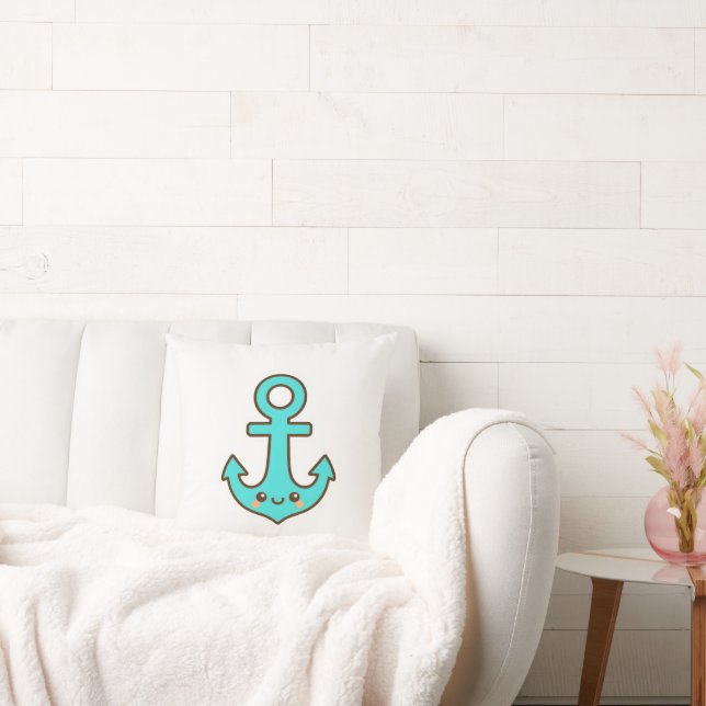 Almofada Kawaii Turquoise Anchor - Whimsical & Cheerful (Sofá)
