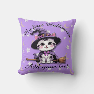 Almofada Kawaii Witch Cat – Halloween Throw Pillow