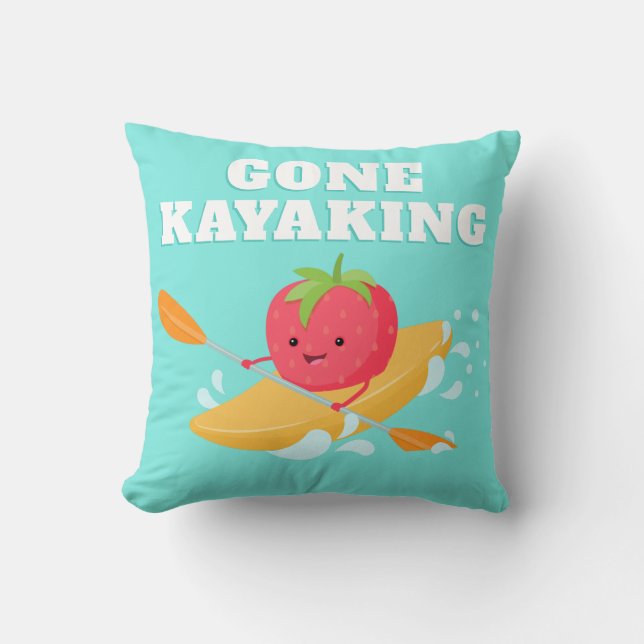 Almofada Kayaking Cute Strawberry (Frente)