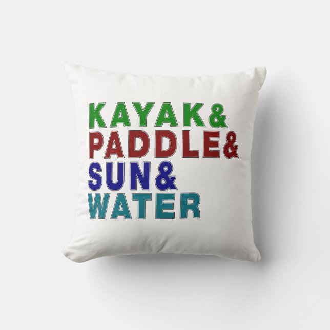 Almofada Kayaks & Paddle & Sun & Water - Um Kayaking (Frente)