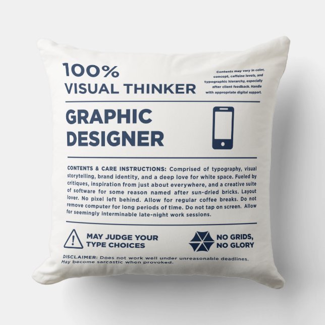 Almofada Kean MGC Graphic Design Care Label (Frente)