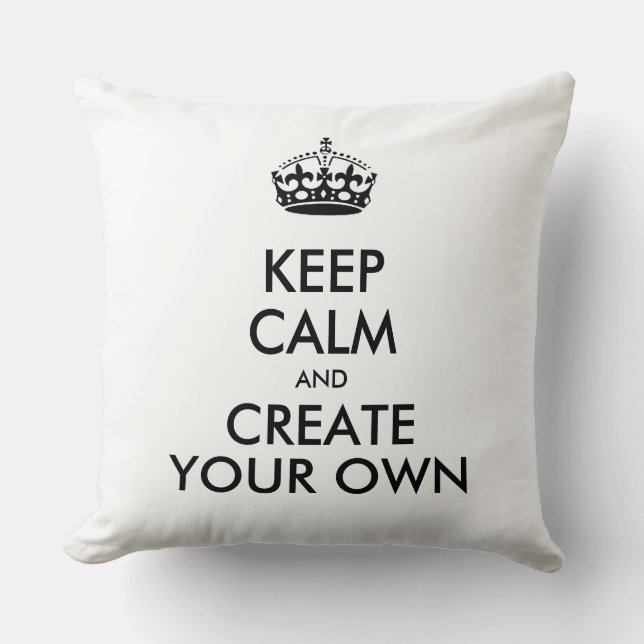 Almofada Keep Calm and Carry On Create Your Own Black (Frente)