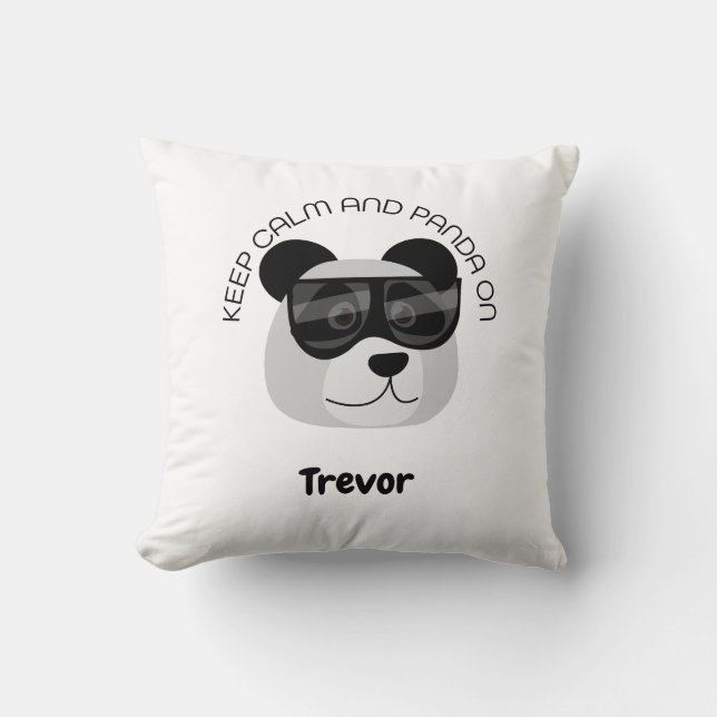 Almofada Keep Calm and Panda On (Frente)