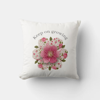 Almofada Keep Growing Throw Pillow Positive Affirmation