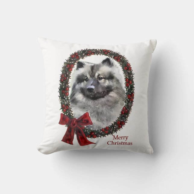 Almofada Keeshond Christmas (Frente)