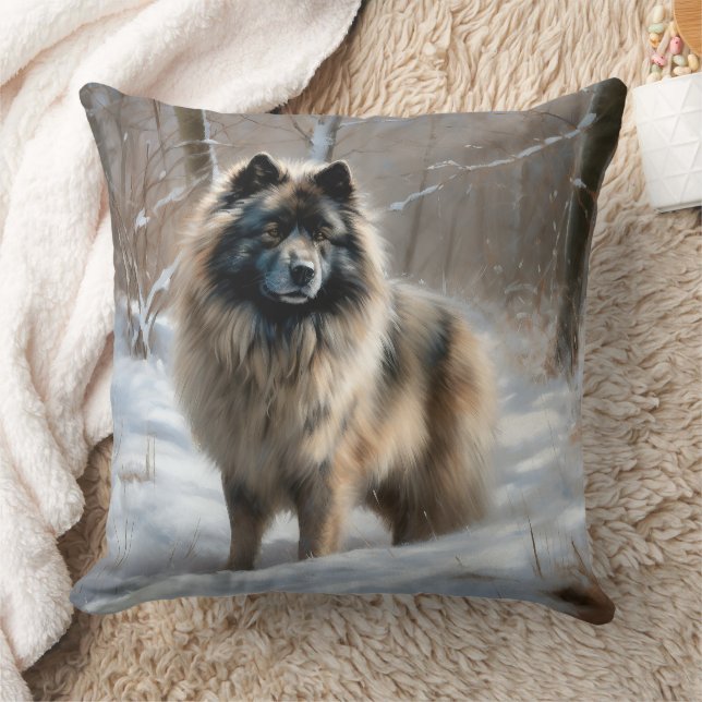 Almofada Keeshond Deixe-o nevar no Natal (Cobertor)