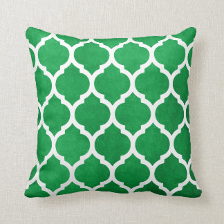 Almofada Kelly Green e White Classic Trellis Quatrefoil