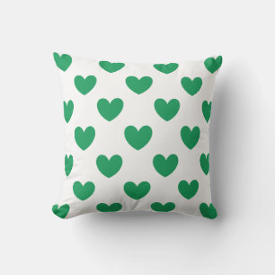 Almofada Kelly Green Polka Hearts em branco