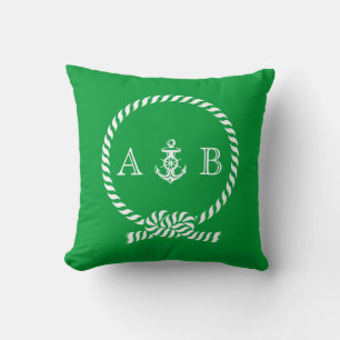 Almofada Kelly Green Rope e Anchor Monograma