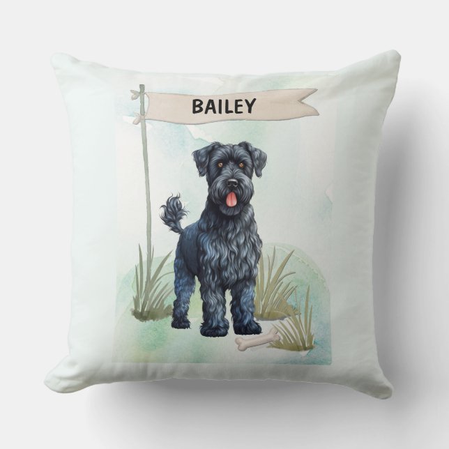 Almofada Kerry Blue Terrier Watercolor Personalized  (Frente)