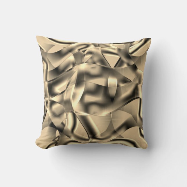 Almofada Khaki curvo ou formas beges, com tons de chuva (Frente)