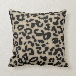 Almofada Khaki, Tan, Impressão Animal Leopardo