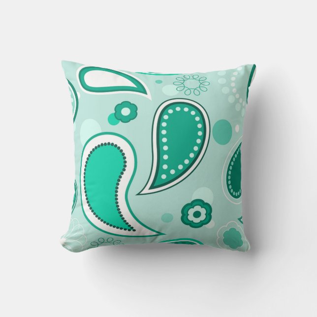 Almofada Kids Turquoise Water Droplet Inspirado Paisley (Frente)