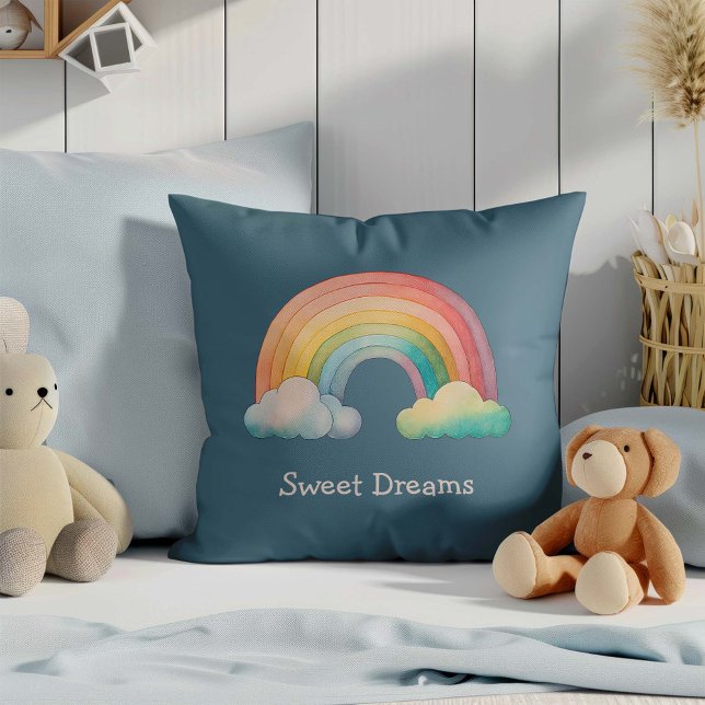 Almofada Kids Whimsical Pastel Rainbow in Clouds (Criador carregado)
