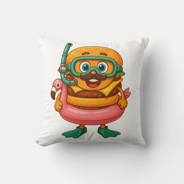 Almofada KikiBurger – Edição Flamingo Snorkel (Frente)