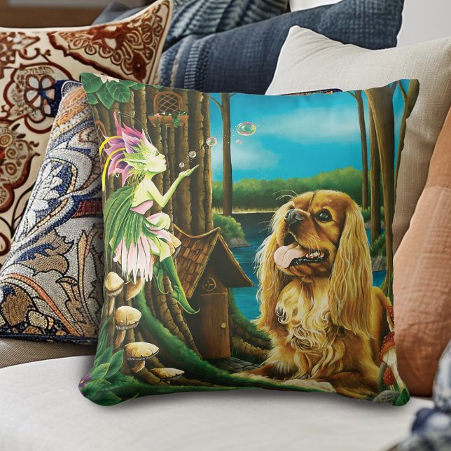 Almofada King Charles Spaniel Sprite Fantasy (Criador carregado)
