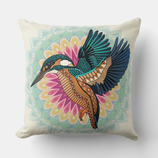 Almofada kingfisher mandala (Frente)