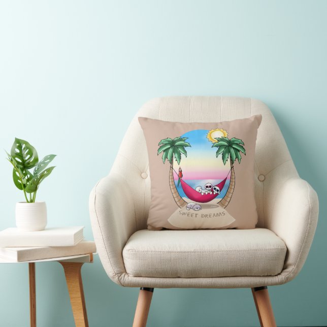 Almofada KiniArt Bichon Sonhos Doces Praia (Cadeira)