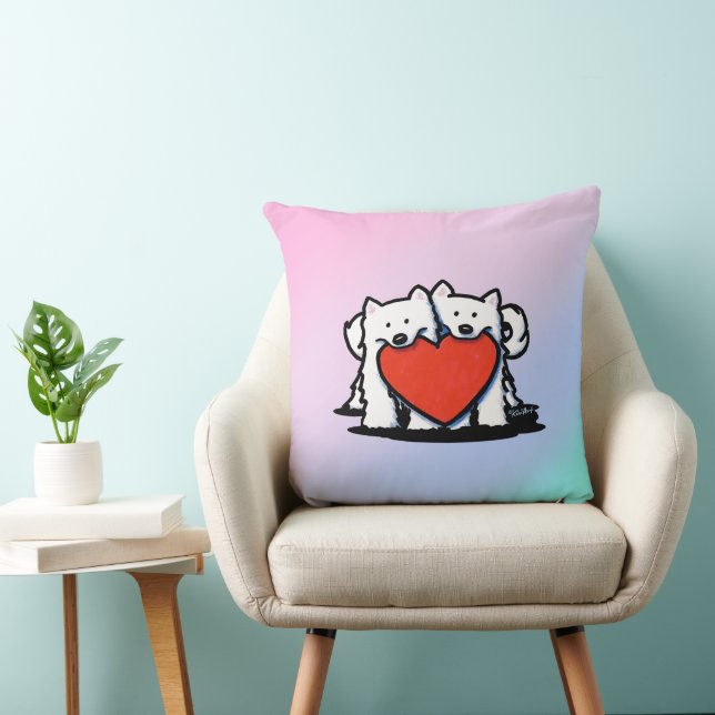 Almofada KiniArt Samoyed Heart Duo (Cadeira)
