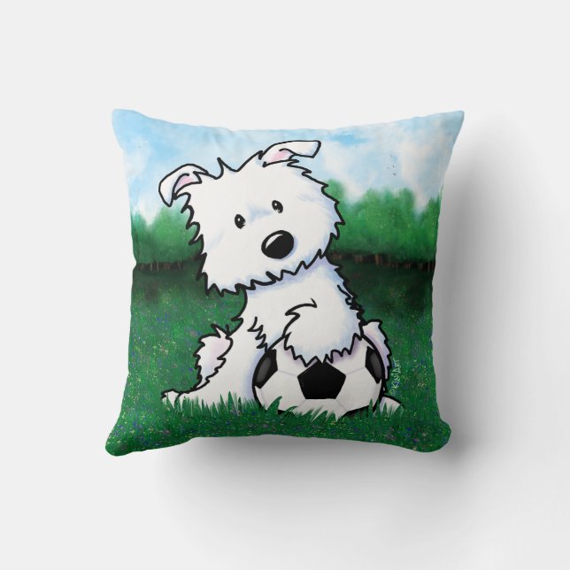 Almofada KiniArt Soccer Westie Puppy (Verso)