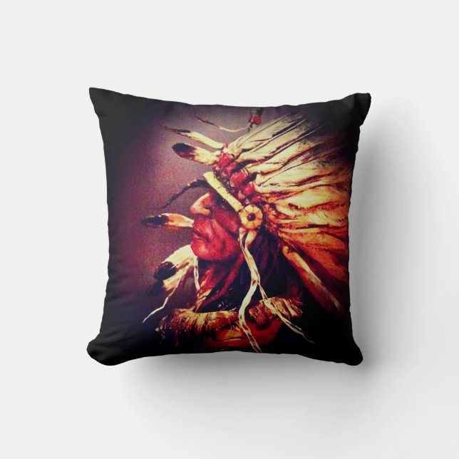 Almofada "Kiowa Chief" original art Throw Pillow (Frente)
