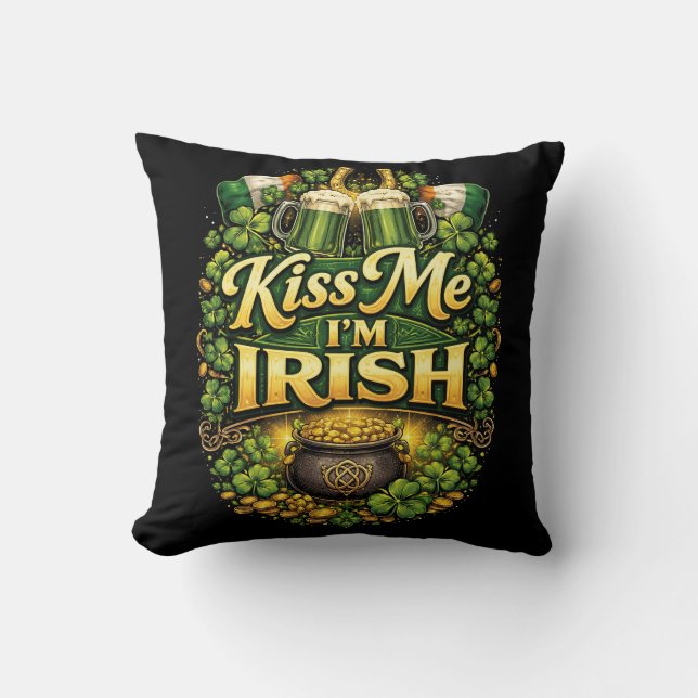 Almofada Kiss Me, I’m Irish (Frente)