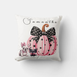 Almofada Kisses francês Halloween Buldogue Cat aspas rosa X