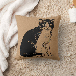 Almofada Kitty Cat on Brown Paper Fine Art