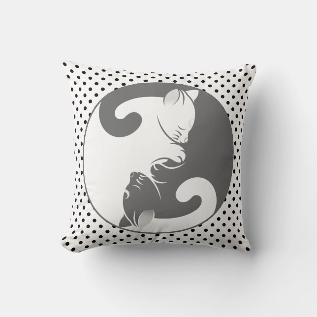 Almofada Kitty Cat Yin Yang | CINZAS (Frente)
