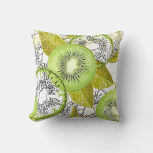 Almofada Kiwi, frutado, verde e branco, fresco, suculento,