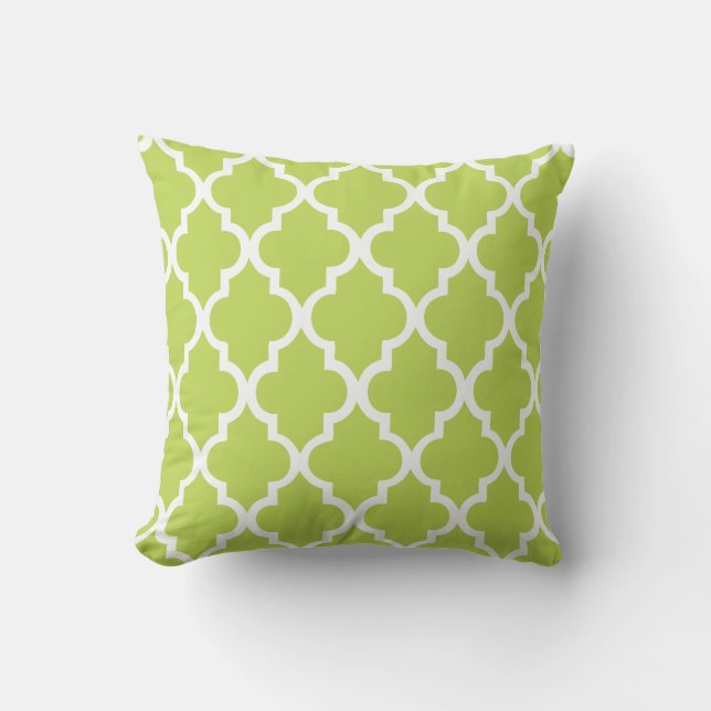Almofada Kiwi Green Quatrefoil Patterno (Frente)