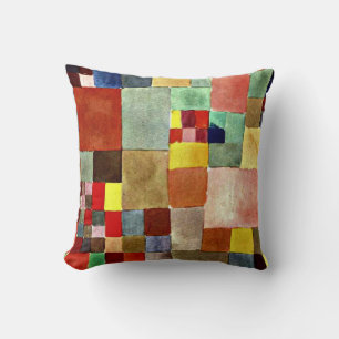 Almofada Klee - Flora na Areia, obra de arte abstrata popul