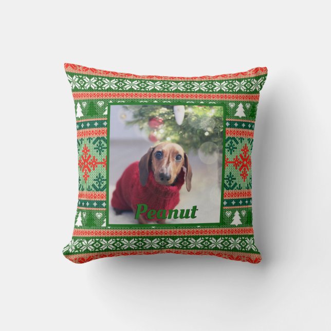 Almofada Knit de Natal de Pet Febre e Suave (Frente)