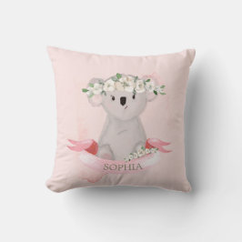 Almofada Koala Baby Animal Fresco Floral Cor-de-Rosa