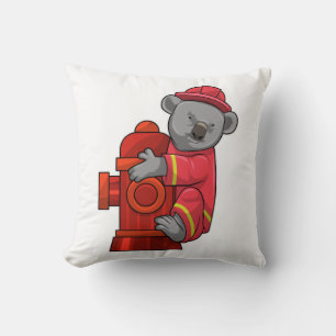 Almofada Koala como Bombeiro com Hidrante de Fogo