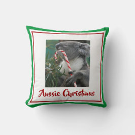 Almofada Koala de Natal com canas doces na árvore Eucalyptu