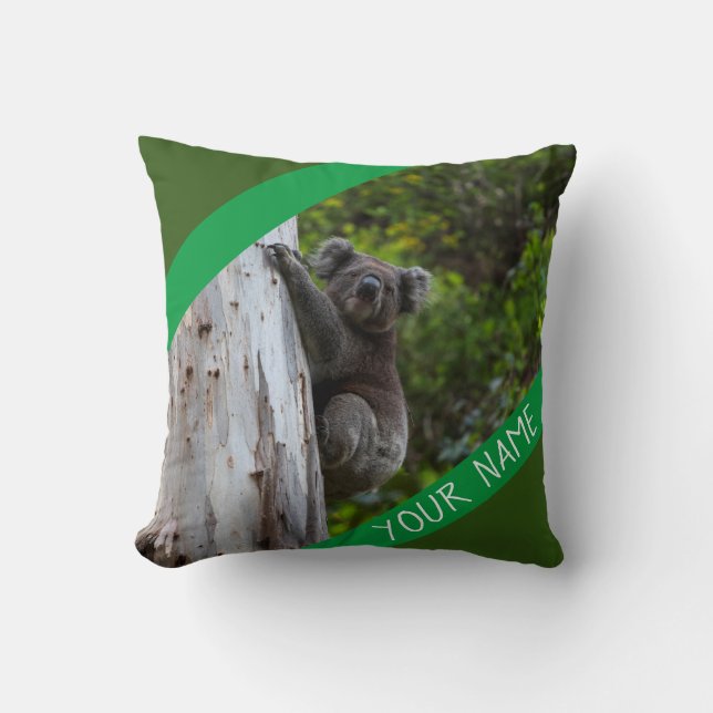 Almofada Koala Subindo Uma Árvore Austrália (Frente)