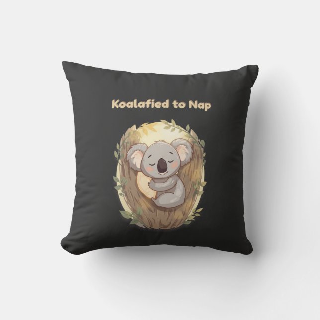Almofada "Koalafied to Nap – Cute Sleepy Koala T-Shirt" (Frente)