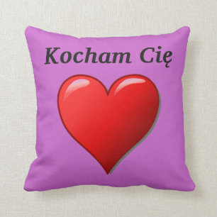 Almofada Kocham Cię - eu te amo no polonês