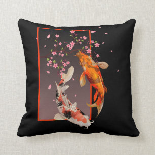 Almofada Koi Fishes e Flores Japoneses