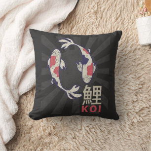 Almofada Koi Vintage Nishikigoi Japonês Carp para Aquarista