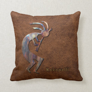 Almofada Kokopelli no couro gravado